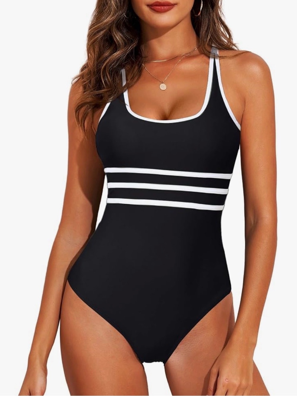 Aleumdr Color Block Athletic One-Piece Swimsuit XL | Tummy Control | Like New